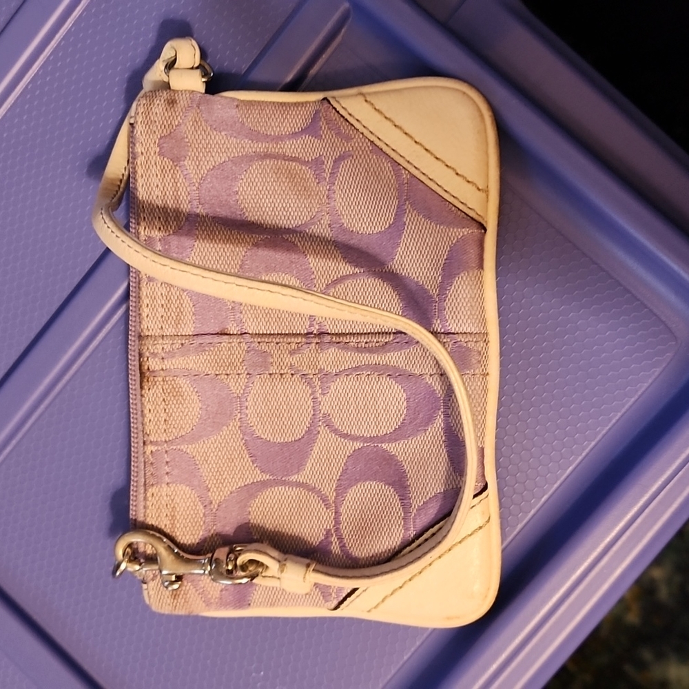 Purple Coach wristlet
